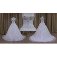 Strapless Lace Beading Ivory Wedding Dress